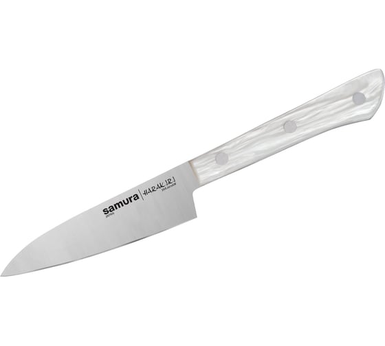 Кухонный овощной нож Samura HARAKIRI 99 мм, коррозийно-стойкая сталь, белый акрил SHR-0011AW/K