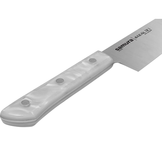 Кухонный нож Шеф Samura HARAKIRI 208 мм, коррозийно-стойкая сталь, белый акрил SHR-0085AW/K