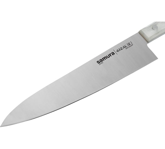 Кухонный нож Шеф Samura HARAKIRI 208 мм, коррозийно-стойкая сталь, белый акрил SHR-0085AW/K