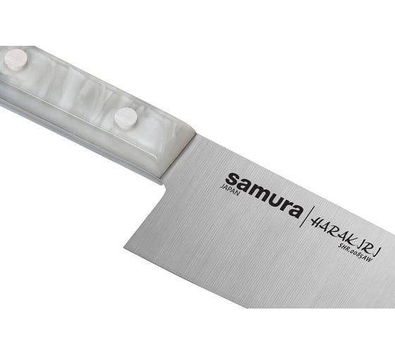Кухонный нож Шеф Samura HARAKIRI 208 мм, коррозийно-стойкая сталь, белый акрил SHR-0085AW/K