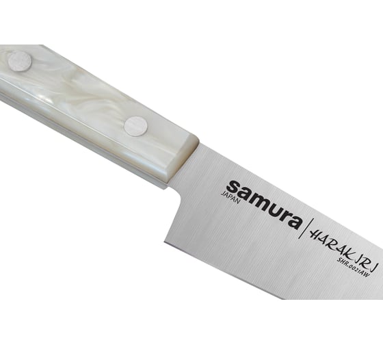 Кухонный универсальный нож Samura HARAKIRI 120 мм, коррозийно-стойкая сталь, белый акрил SHR-0021AW/K