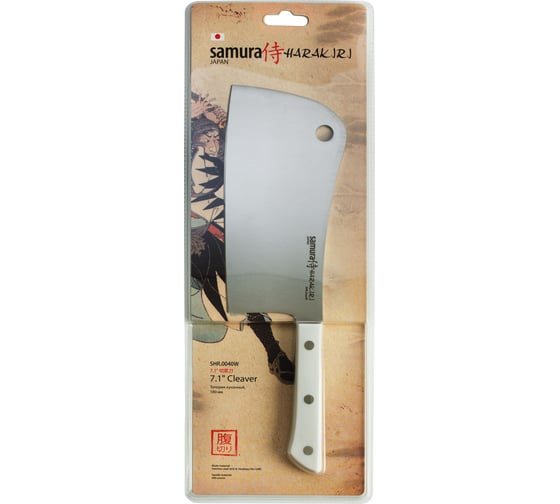 Кухонный топорик Samura HARAKIRI 180 мм, коррозийно-стойкая сталь, ABS пластик SHR-0040W/K