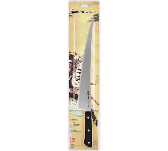Кухонный нож Samura "HARAKIRI" длинный, слайсер, 290 мм, коррозионно-стойкая сталь, ABS пластик SHR-0049B/K