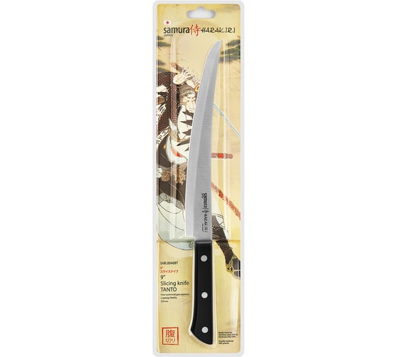 Кухонный нож Samura "HARAKIRI" слайсер Tanto 230 мм, коррозионно-стойкая сталь, ABS пластик SHR-0046BT/K 1