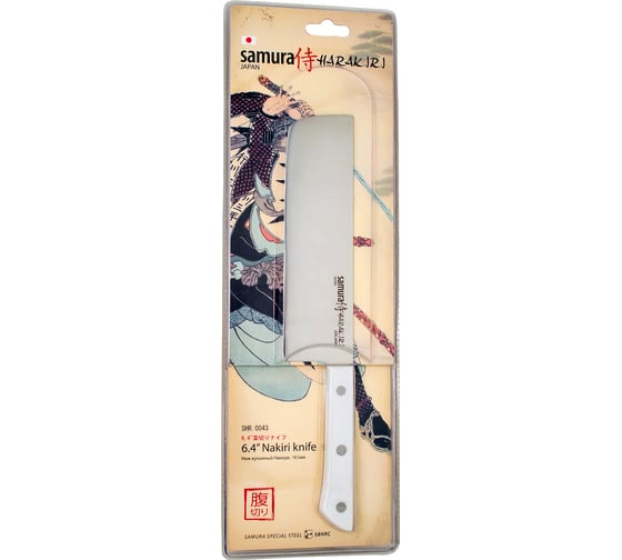 Кухонный нож Samura "HARAKIRI" накири 170 мм, коррозионно-стойкая сталь, ABS пластик SHR-0043W/K