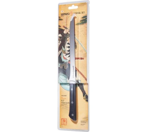 Кухонный нож Samura "HARAKIRI" филейный, 218 мм, коррозионно-стойкая сталь, ABS пластик SHR-0048B/K 1
