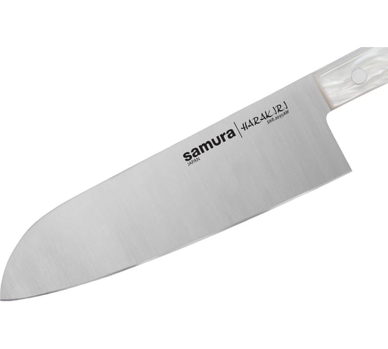 Кухонный нож Samura "HARAKIRI" Сантоку 175 мм, коррозионно-стойкая сталь, белый акрил SHR-0095AW/K