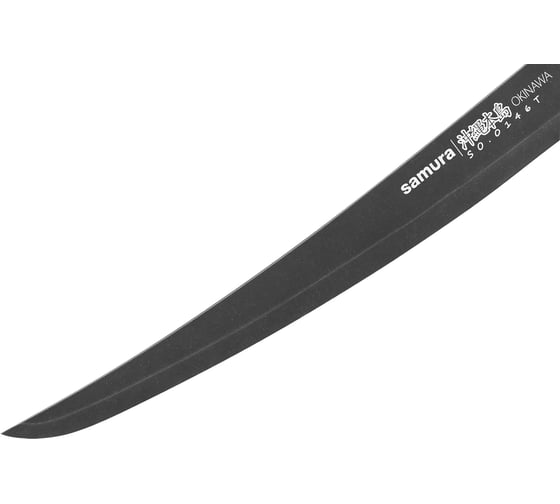 Кухонный нож Samura "OKINAWA" для нарезки, слайсер Tanto 230 мм, AUS-8 с галтовкой, палисандр SO-0146BT/K
