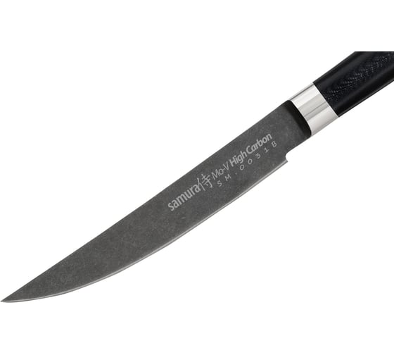 Кухонный нож для стейка Samura Mo-V Stonewash 120 мм, G-10 SM-0031B/K