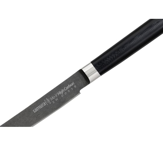 Кухонный нож для стейка Samura Mo-V Stonewash 120 мм, G-10 SM-0031B/K