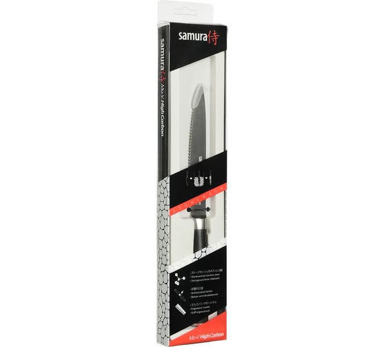 Кухонный нож для томатов Samura Mo-V Stonewash 120 мм, G-10 SM-0071B/K