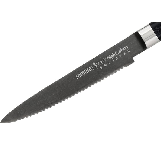 Кухонный нож для томатов Samura Mo-V Stonewash 120 мм, G-10 SM-0071B/K