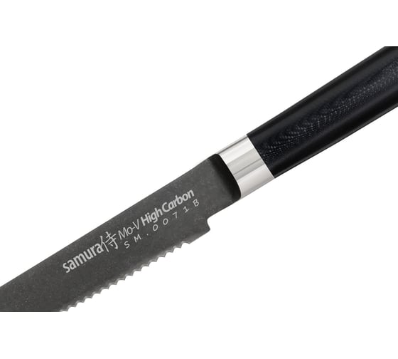 Кухонный нож для томатов Samura Mo-V Stonewash 120 мм, G-10 SM-0071B/K