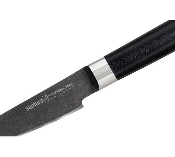 Кухонный овощной нож Samura Mo-V Stonewash 90 мм, G-10 SM-0010B/K