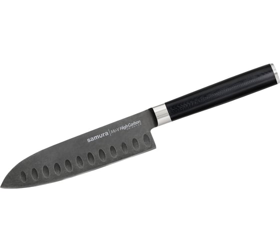 Кухонный нож Сантоку Samura Mo-V Stonewash 138 мм, G-10 SM-0093B/K