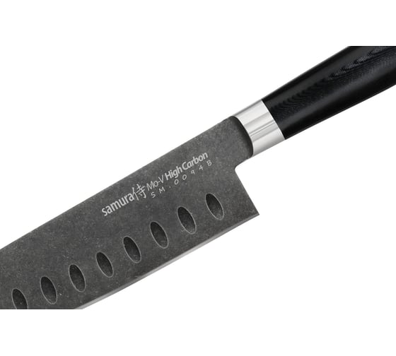 Кухонный нож Сантоку Samura Mo-V Stonewash 180 мм, G-10 SM-0094B/K