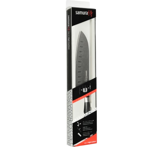Кухонный нож Сантоку Samura Mo-V Stonewash 180 мм, G-10 SM-0094B/K