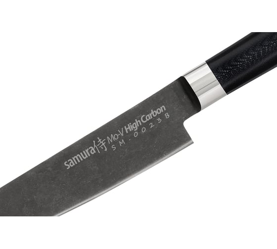 Кухонный универсальный нож Samura Mo-V Stonewash 150 мм, G-10 SM-0023B/K