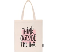 Сумка-шоппер BRAUBERG канвас, 40x35 см, бежевый, think outside the box 271898