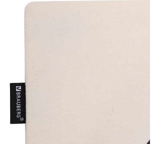 Сумка-шоппер BRAUBERG premium, канвас, 40x35 см, на кнопке, карман, бежевый, yin-yang 271901