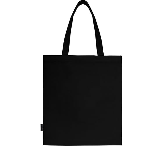 Сумка-шоппер BRAUBERG premium, канвас, 40x35 см, на кнопке, карман, черный, aphrodite 271904