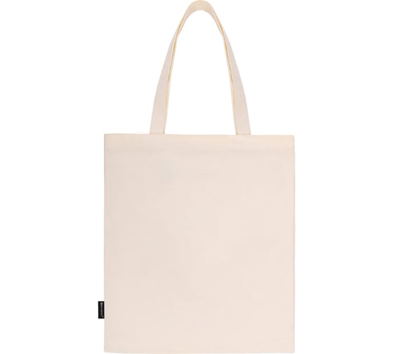 Сумка-шоппер BRAUBERG premium, канвас, 40x35 см, на кнопке, карман, бежевый, tic-tac-toe 271902