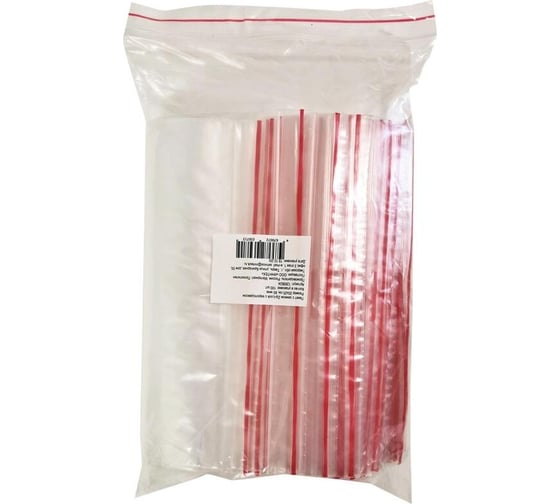Пакет ООО Комус с замком zip lock, с европодвесом, 20x25 см, 60 мкм, 100 шт. 1269624