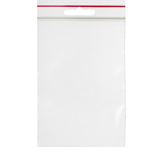 Пакет ООО Комус с замком zip lock, с европодвесом, 8x12 см, 60 мкм, 100 шт. 1218112 1