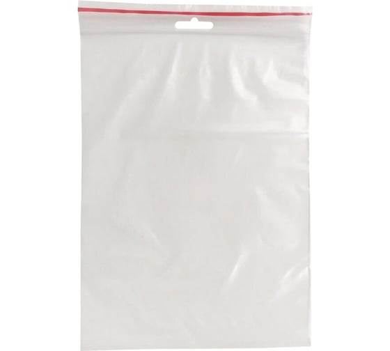 Пакет ООО Комус с замком zip lock, с европодвесом, 15x20 см, 60 мкм, 100 шт. 1269622 1