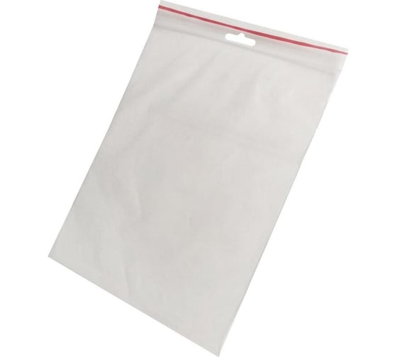Пакет ООО Комус с замком zip lock, с европодвесом, 15x20 см, 60 мкм, 100 шт. 1269622