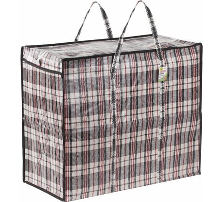 Хозяйственная сумка-баул ЛЮБАША полипропилен 60x50x30 см, 90 л, черно-красная, 150 г/м2 604702