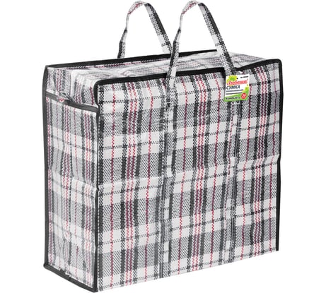 Хозяйственная сумка-баул ЛЮБАША полипропилен, 45x40x20 см, 36 литров, черно-красная, 130 г/м2 604696