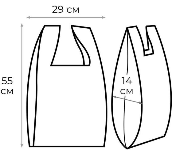 Пакет-майка ООО Комус био с рисунком, 29x55x2x7 см, 15 мкм, 100 шт. 1164876