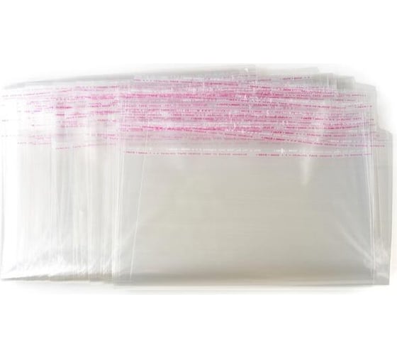 Пакет ООО Комус бопп, 250x350+40 мм, клапан со скотчем, 30 мкм, 100 шт. 1448775