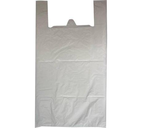 Пакет-майка ООО Комус пнд, 40+18x70 см, усиленный, 30 мкм, белый, 50 шт. 1496651