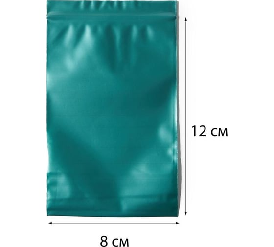 Пакет ООО Комус с замком zip lock, 10x15 см, 60 мкм, зеленый, 100 шт. 1269627