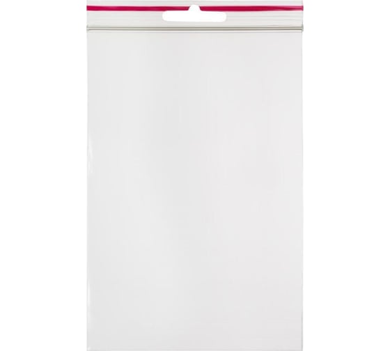 Пакет ООО Комус с замком zip lock, с европодвесом, 10x15 см, 60 мкм, 100 шт. 1218113