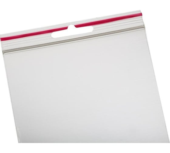 Пакет ООО Комус с замком zip lock, с европодвесом, 10x15 см, 60 мкм, 100 шт. 1218113