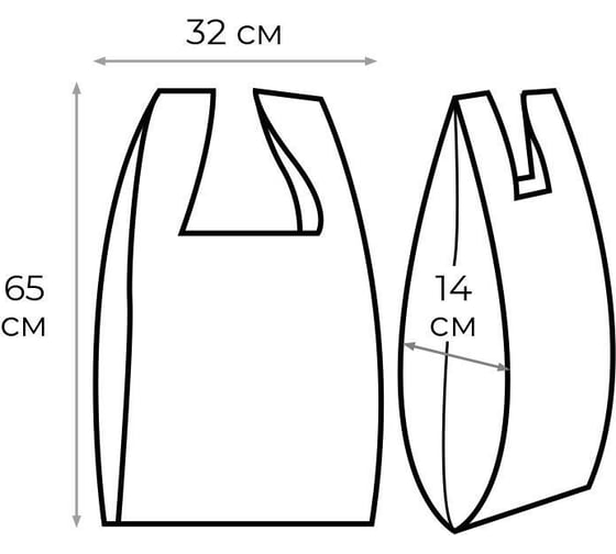 Пакет-майка ООО Комус био, с рисунком, 32x65x2x7 см, 23 мкм, 50 шт. 1164877