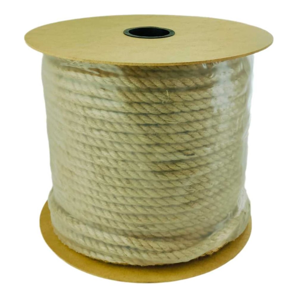 Крученая джутовая веревка Rusconnect 12 мм, 120 м, на ролике 158901 ...