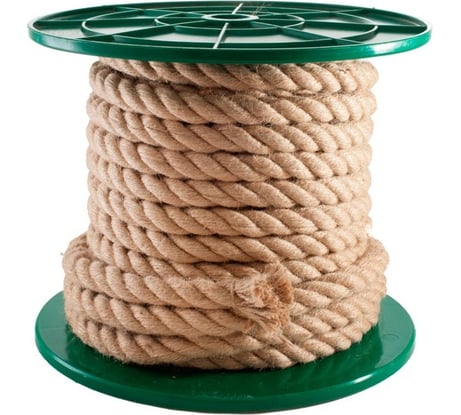 Крученая джутовая веревка Rusconnect 12 мм, 90 м, на ролике 158900