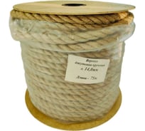 Крученая джутовая веревка Rusconnect 14 мм, 75 м, на ролике 159300