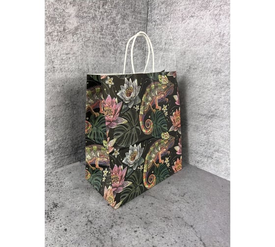 Пакет с кручеными ручками ПЗБМ 250x220x120 100г/м2 крафт цел. "Хамелеон" 250 штук 115335