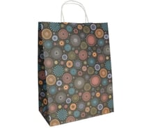 Пакет с кручеными ручками ПЗБМ 350x260x150 100г/м2 крафт цел. "Фейерверк" 250 штук 115434