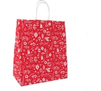 Пакет с кручеными ручками ПЗБМ 350x260x150 100г/м2 крафт цел. "Новый год" 250 штук 115458
