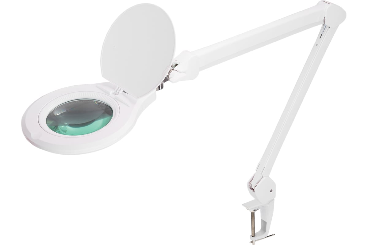 Лупа на струбцине REXANT круглая, 5D, с подсветкой, 72 SMD, сенсорный ...