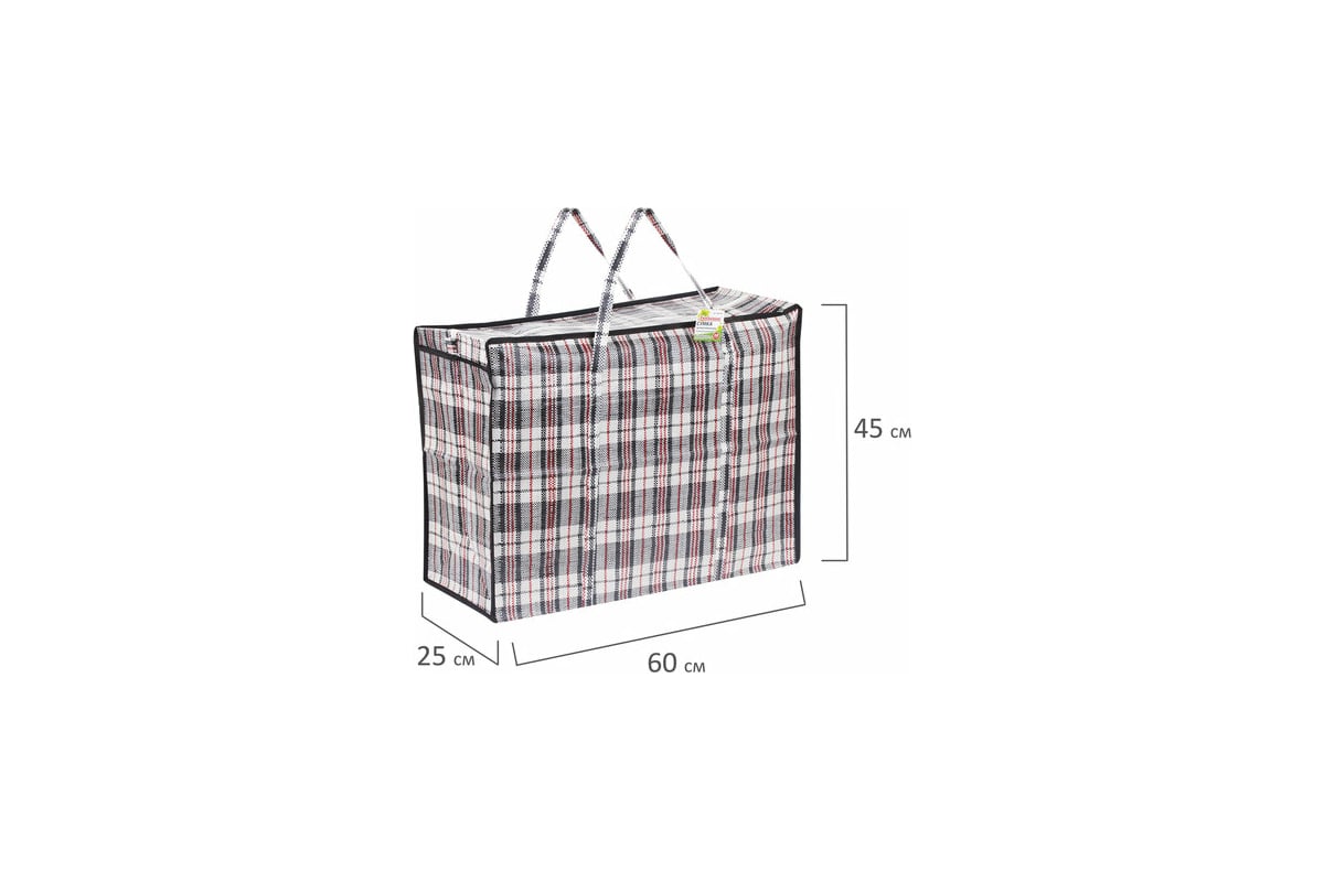 Хозяйственная сумка-баул ЛЮБАША полипропилен, 60x45x25 см, 68 литров, черно- красная, 150 г/м2 604700 - выгодная цена, отзывы, характеристики, фото -  купить в Москве и РФ