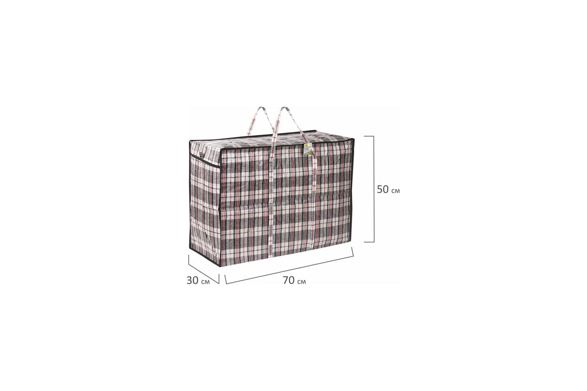 Хозяйственная сумка-баул ЛЮБАША полипропилен, 70x50x30 см, 105 л,  черно-красная, 170 г/м2 604703