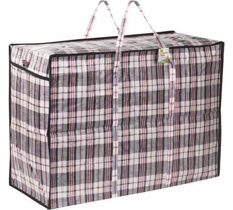 Хозяйственная сумка-баул ЛЮБАША полипропилен, 70x50x30 см, 105 л, черно-красная, 170 г/м2 604703