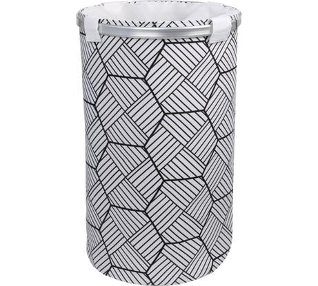 Корзина для белья FIXSEN FX-1033B на завязках, 80л, белая 1033B